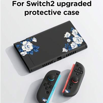 1 chiếc ốp bảo vệ họa tiết hoa hồng cho máy chơi game 2025, phụ kiện máy chơi game Switch OLED/NS phiên bản pin mở rộng.