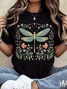 As Valentine'S Day Approaches, Enjoy New Year Discounts On Plus-Size Apparel, Featuring A Women'S Plus-Size T-Shirt. This Casual Short-Sleeve Round-Neck Top Is Made From Medium-Stretch Fabric, Machine Washable - 黑色 - 查看 2