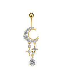 1 chiếc khuyên rốn đa năng hình bướm, hoa, môi đính đá Zirconia đồng, làm bằng thép không gỉ, thích hợp đeo hàng ngày. - Nhiều màu - Xem 7