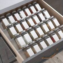 Expandable Acrylic Spice Drawer Organizer – Adjustable 4/6/8-Piece Tray For Kitchen Drawer & Countertop, Tilted Clear Spice Rack (Jars Not Included) - Multicolor - View 6