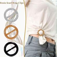 9pcs Women's T-Shirt Clips, Knotted Buttons, Fashion Metal Round Buttons, Circular Silk Scarf,Holiday,Travel Essential - Multicolor - View 5