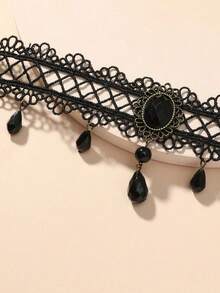 1 pieza Collar de encaje popular de comercio transfronterizo - Negro 3 - Ver 2