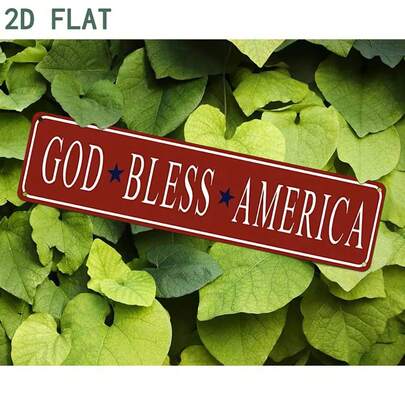 Biển hiệu kim loại cổ điển "God Bless America" - 4x16 inch (10x40 cm) Trang trí tường yêu nước màu đỏ và trắng với thiết kế ngôi sao - Trang trí trong nhà/ngoài trời phẳng 2D bền chắc, phù hợp cho nhà ở, nhà để xe, phòng giải trí, quán bar và quán cà phê - Món quà lý tưởng cho ngày Quốc khánh 4 tháng 7, tranh treo tường vui nhộn cho nhà cửa, gia đình và nhà hàng, trang trí ngày lễ cho quán bar thể thao, quán rượu, quán cà phê và cửa hàng cà phê, dễ treo, đa năng cho mọi dịp, phong cách Mỹ, hoàn hảo cho chủ quán bar và người trang trí nhà cửa, thiết kế phẳng 2D.