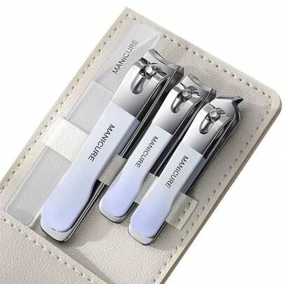 3pcs Nail Clipper Set, Professional Trimmer, Foot Care Tools, Nail File, Manicure Kit, Home Care