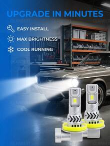 GLANBERT Bộ 2 bóng đèn pha ô tô H7/H11/9005/9006 - Phiên bản cắm điện trực tiếp có quạt - Xem 10