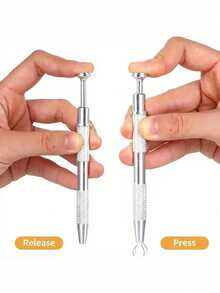 1/2 chiếc kẹp giữ hạt bi 4 càng, dụng cụ gắp, nhíp gắp hạt pha lê, dụng cụ gắp đồ trang sức xỏ khuyên - A - Xem 2