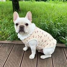 Áo vest cho chó Bulldog Pháp, chất liệu nhẹ, in hình quả anh đào, rất đáng yêu cho chó, thích hợp cho mùa xuân/hè. - Màu be - Xem 2