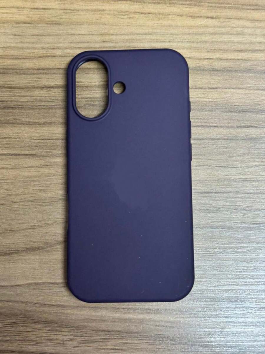 Premium Velvety Silicone Phone Case IP17 Open Camera Protective Case With Apple Logo - Purple Jaboticaba - View 1