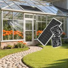 Senmeo Solar Dual Fan Intelligent Ventilation System, PetHouses Air Purification, Greenhouses, Tents, RVs, Outdoor Workshop Air Circulation - màu đen - Xem 4
