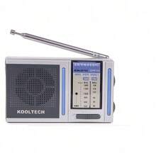 STARLEY - Radio Portátil FM/AM con Batería y Luz LED, Mini Radio de Bolsillo Recargable para Casa, Camping o Emergencias - Plateado - Ver 3