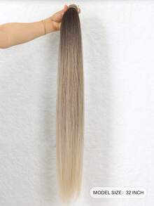 32英寸马尾接发，夹式马尾接发，环绕式长直发钩环马尾接发，有黑色/棕色/灰色/金色可选，女士适用。 - 彩色 - 查看 3