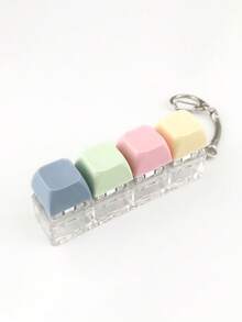 1pc Minimalist 4-Key Keyboard Stress Relief Keychain, Pressure Relief Keychain, Car Key Chain, Bag Pendant, Keyboard Key Design, Adult Finger Press Keychain, Finger Press Keyring, Soothing Keychain, Focus Relaxation Keychain, Birthday Gift, Party Gift, Holiday Gift Gifts For Mother, Father, Graduation, And Teacher - Multicolor - View 21