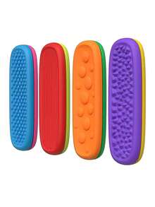 8Pcs Sensory Soothing Stone Set, Soft Textured Silicone Fidget Toy For Stress Anxiety Relief, Tactile Quiet Desk Toys For Kids Adults, Perfect Mother's Children's Day, Back-To-School, Graduation Season Class Gifts - Multicolor - View 4