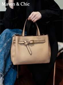 1个高品质按扣手提包，大容量工作/通勤多功能单肩/斜挎包 - 彩色 - 查看 1