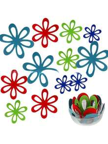 1 Pack Multicolor Flower Felt Pot Separators, 2mm Thick Anti-Scratch Pan Protector Pads, Heat Resistant Non Slip Felt Coasters, Reusable Cookware Divider For Stacking Pots Bowls Pans, Kitchen Storage Protection - Multicolor - View 2