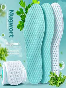 1 Pair Summer Cool Barefoot Insoles, Breathable Moisture-Absorbing Shoe Pads, Reusable Shock-Absorbing Comfortable Insoles, Suitable For Sports Shoes, Slippers, Casual Shoes And Daily Wear, Unisex Soft Lightweight Foot Pads, Purple And Blue - Promotional Price - View 3