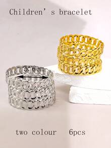 3pcs Luxury Minimalist Niche Design Popular Versatile Wrap Around Wide Bangle Bracelets - Multicolor - View 6