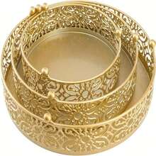 1pc Round Metal Cake Stand, Gold Tray, Suitable For Wedding, Birthday, Party Dessert Display, Also Suitable As Gift For Thanksgiving, Halloween, Christmas - Multicolor - View 3