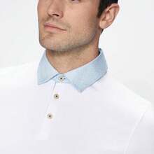 Ted Baker Frend Woven Mens White Polo Shirt - White - View 4
