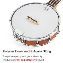 Banjo de concierto de 23 pulgadas, adecuado como regalo - Marrón claro - Ver 5