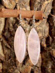 Eleganti orecchini a pendente in quarzo rosa, simbolo di romanticismo e amore, orecchini da donna alla moda e versatili, per vacanze primavera/estate, appuntamenti, accessori quotidiani, San Valentino, matrimonio, regalo per feste - Multicolore - Visualizzare 11