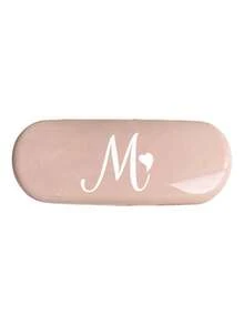 Solid Color Glasses Case Minimalist New Design Portable Waterproof Dustproof Small Plastic Material (Small, Plastic Material) Initial Glasses Case Hard Shell - PU Leather Artistic Letter And Heart Pattern Printed Glasses Case - Multicolor - View 16