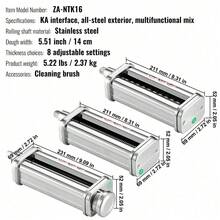 3 Pcs Pasta Attachment Maker For  Stand Mixer Pasta Roller Cutter Set - View 7