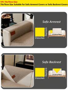1pc Linen Textured Sofa Cover, Non-Slip Pet-Friendly Couch Protector, Breathable Washable Furniture Slipcover For Living Room - Multiple Styles - View 17