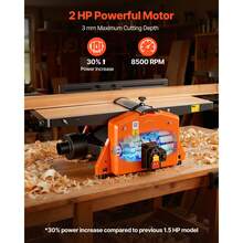 Spiral Benchtop Jointer, 8 Inch, 2 HP 8500 RPM Bench Top Wood Jointer, With 18-Blade Spiral Cutterhead, Extendable Cast Aluminum Table, Up To 1/8 In Depth, Adjustable Fence, For Woodworking DIY - 8 Inches, Spiral Blade - View 3