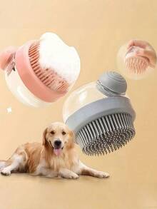 1 chiếc bàn chải tắm thú cưng 2 trong 1 tích hợp bình đựng dầu gội, bàn chải mềm mại massage giúp làm sạch lông cho chó và mèo. - Nhiều màu - Xem 4