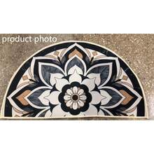 1pc Black & White Floral Half-Circle Doormat, Doormat, Small Rug, Welcome Mat, Carpet, Floor Mat, Outdoor Doormat, Kitchen Rug, Home Decor, Front Door Mat, Area Small Rug, Outdoor Mat, Home Decor, Area Rug, Garden Rug, Washable Carpet - Multicolor - View 6