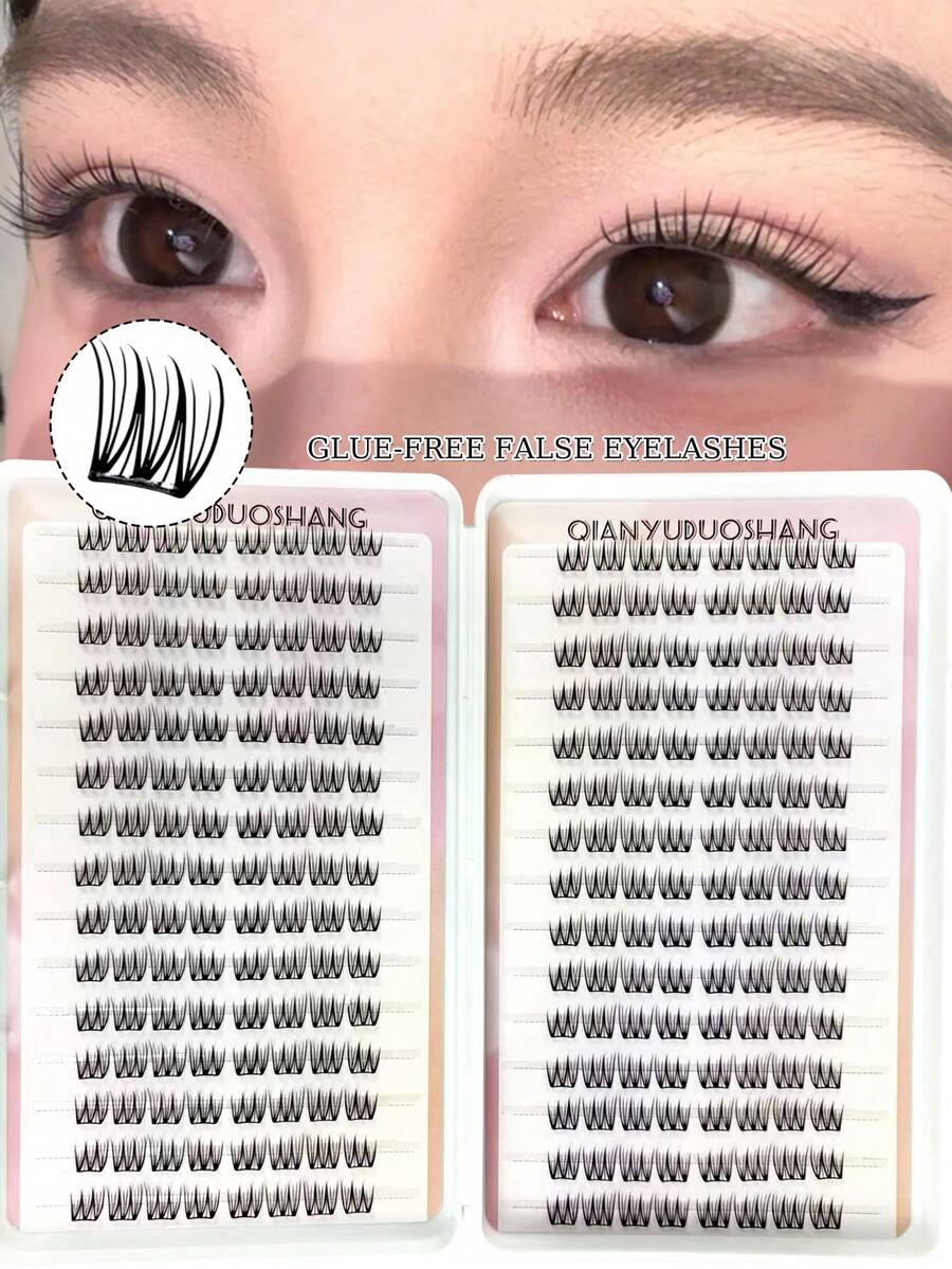 240 buah bulu mata palsu C-Curl berperekat, dapat digunakan kembali, tampak alami untuk sehari-hari & acara khusus, cocok untuk pemula DIY, tidak berbahaya dan mudah diaplikasikan, tahan lama dan nyaman untuk pesta, fotografi, panggung, bulu mata palsu bertekstur lembut.