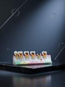 Dental Model Decor, Educational Tooth Anatomy Display With Detailed Cross-Section Design Featuring Enamel, Dentin, Pulp Structure, Caries Simulation, For Dental Health Demonstration, Medical Teaching Aid, Science Classroom Decoration, Learning Desk Display, Realistic Model For Dental Students, Doctor's Office Decor - Multicolor 1 - View 3