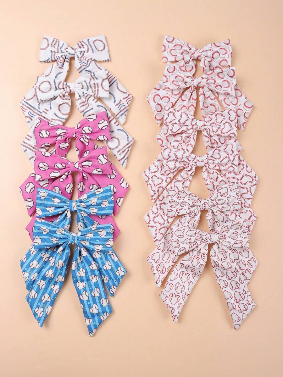 2件套女孩发饰套装，蝴蝶结发夹，可爱甜美发夹，刘海夹和侧边夹，适合派对和日常使用 - 彩色 - 查看 1