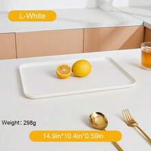 1 pieza Bandeja de plástico PP reutilizable - Para galletas, aperitivos, platos cocidos, aperitivos, postres, presentación de frutas, presentación de alimentos para fiestas, bandeja apilable para encimera de cocina, disponible en 2 tamaños - monocromo - Ver 10
