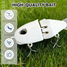 2PCS Mini Glide Bait For Bass Fishing, Fishing Lure, Freshwater Saltwater Multi Jointed Swimbait Wobbler, Glide Baits For Bass Amazing Fishing Gear Gifts For Family - 銀灰 - 查看 5