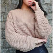 Women's Knitted Sweater - Màu be - Xem 1