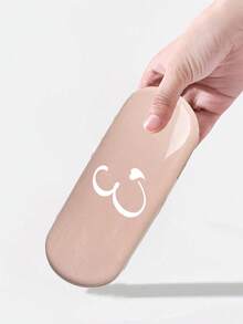 Solid Color Glasses Case Minimalist New Design Portable Waterproof Dustproof Small Plastic Material (Small, Plastic Material) Initial Glasses Case Hard Shell - PU Leather Artistic Letter And Heart Pattern Printed Glasses Case - Multicolor - View 3