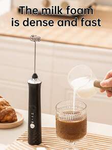 LAPUTA 1pc Electric Milk Frother, Automatic Milk Foam Maker, Handheld Milk Whisk, Battery Operated Milk Foamer, Cappuccino Maker, Creative Electric Mixer, Suitable For Kitchen And Outdoor Use, Gift For Valentine's Day And Mother's Day - Multicolor - View 14