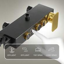 Black Gold Household Shower Faucet Set, Shower Head, With Pressurized Shower Head, Toilet Spray Gun - Gold - View 8
