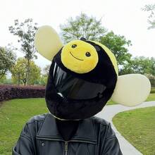 New Cute Bee Plush Helmet Cover Anti-Scratch Warm Helmet Protector For Full & Modular Helmets - Yellow - View 5