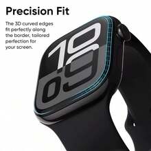 CASECOPS 4pcs Full Coverage High-Definition Screen Protector, Featuring Curved Composite Film And Carbon Fiber Style, Soft Material, Non-Glass, High-Definition Anti-Fingerprint, Suitable For Apple Watch 38/40/41/41/42/44/45/46/49mm, Ultra3/2/1/SE, 11/10/9/8/7/6/5/4/3/2/1 Series. Anti-Oil, Anti-Scratch, Anti-Fingerprint, Dust Protection, Full Coverage, No Bubbles, Easy Installation. - 4pcs - View 6