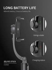 AXNEN Tripod Tongkat Selfie Stabilizer Smartphone, Dudukan Ponsel Berputar 360° dengan Kontrol Jarak Jauh Nirkabel Bluetooth, Cocok untuk Perekaman Video Android dan iOS, Siaran Langsung, Liburan Musim Panas, Perjalanan, dan Aktivitas Luar Ruangan - View 6