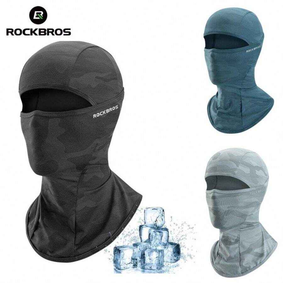 ROCKBROS 1条夏季降温头带：透气舒适，适合骑行、徒步、钓鱼和其他户外活动 - 黑色 - 查看 1