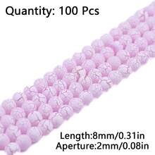 100 hạt acrylic tròn nứt, vật liệu làm đồ trang sức thủ công DIY - Hạt cườm bị nứt - Xem 13
