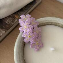 5 piezas/1 pieza Pasadores de pelo con flores bordadas, accesorios de pelo florales simples y prácticos para niñas - Multicolor - Ver 15