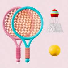 Badminton Racket Set, Interactive Outdoor Sports Tennis Racket Toys Stress Relief, Suitable As Christmas, Birthday Gift - Multicolor - View 6