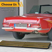 Techigher Rubber Kerb Ramp, Heavy Duty Threshold Ramp, Non-Slip Driveway Curb Ramp For Car Truck Step Doorways Sidewalk Wheelchairs Bike Scooter Pavement Motorhome - 1.2m - View 3