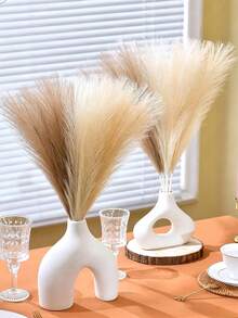 40/30/20/10pcs Artificial Pampas Grass, 54cm (21.27 Inches) Tall. Fluffy Silk-Like Artificial Pampas Grass Bouquet. They Are Bohemian Style Decor. Suitable For Valentine's Day Decor, Bouquet Accessories, Home, Living Room, Kitchen, Wedding, Vase, Bedroom, Room, Garden, Spring Decor And Back To School Season. - Rice Coffee Brown - View 3