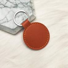 5-Piece Set Of PU Leather Round Keychains, Faux Leather Bag Charms & Car Key Pendants Festival Graduation Teacher Appreciation Gifts Birthday Gift Holiday Essentials Beach Essentials Key Chain - Multicolor - View 6